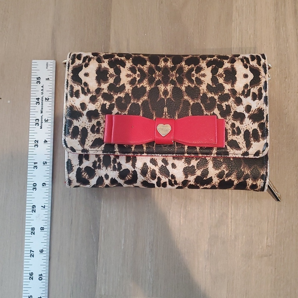Betsey Johnson Leopard Print Clutch with Shoulder Strap